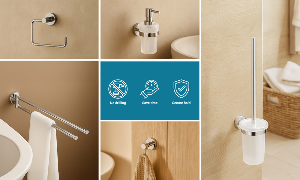 aquacraft 100 bathroom no-drill accessories