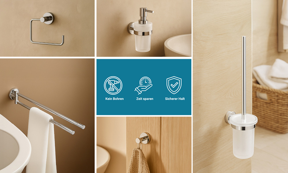 aquacraft 100 bathroom no-drill accessories