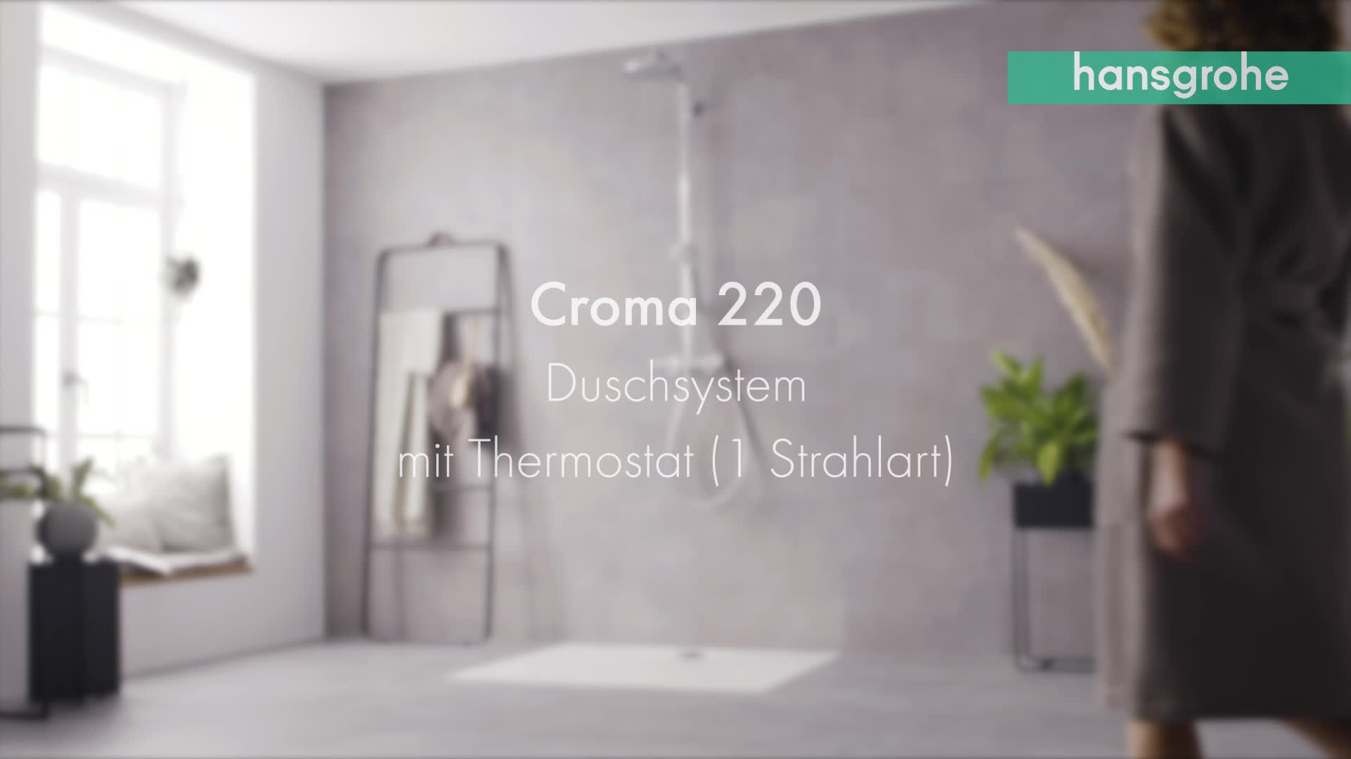 hansgrohe Croma 27185000 Croma 220 Air 1jet Showerpipe chrome