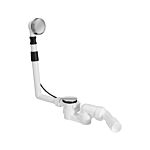 ASW garniture de vidange pour baignoires normales 101211 complet avec Bouchon pour extrémité de tuyau et rosace de trop-plein