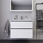 Duravit D-Neo Waschtisch-Unterschrank DE43620BD180000 81 x 46,2 cm, Diamantschwarz/weiß matt, 1 Schubkasten, 1 Auszug
