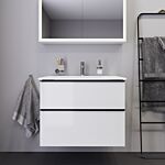 Duravit D-Neo Waschtisch-Unterschrank DE43620BD220000 81 x 46,2 cm, Diamantschwarz/weiß Hochglanz, 1 Schubkasten, 1 Auszug