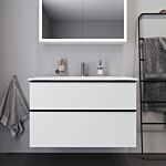 Duravit D-Neo Waschtisch-Unterschrank DE43630BD180000 101 x 46,2 cm, Diamantschwarz/weiß matt, 1 Schubkasten, 1 Auszug