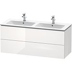 Duravit L-Cube Waschtischunterbau LC625802222 Weiß Hochglanz, 129x55x48,1cm, 2 Schubladen