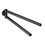 Herzbach Deep Black Handtuchhalter 23.818500.1.12 schwarz matt, Wandmontage, Ausladung 340mm