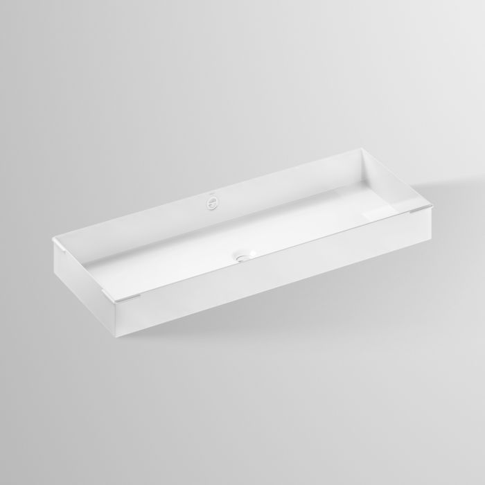 Alape Ub. ME1000 Unterbaubecken 3228704000 100,4x37,9cm, weiß, ohne Hahnloch, mit Überlauf, HPL