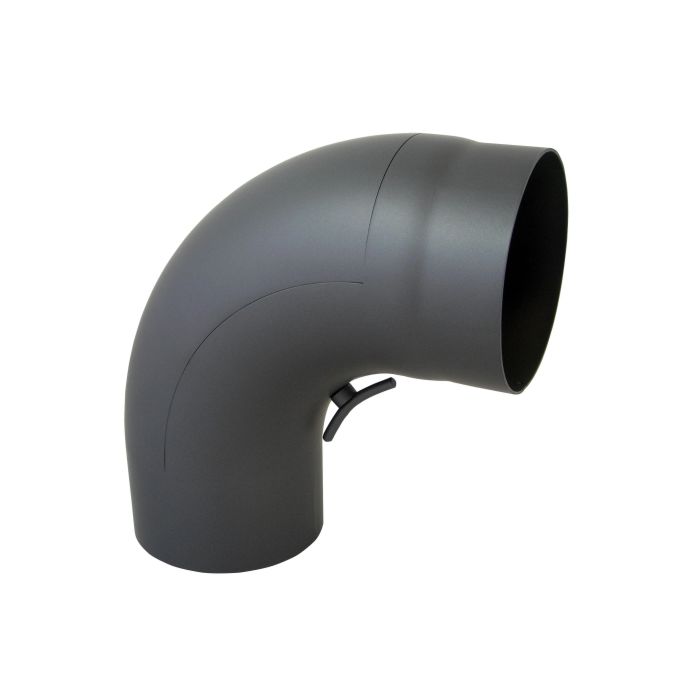 Bertrams Bogen 07BG90-150T 90°, Ø 150 x 2 mm, glattgezogen, mit Tür, gussgrau 2