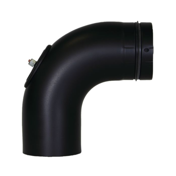 Bertrams Pelletino Bogen 10BG90RV-100M 100 x 0,6 mm, mattschwarz, 90°, mit Reinigungsöffnung, glatt 2