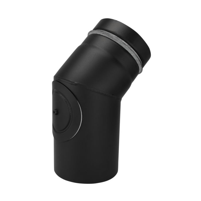 Bertrams Pelletino Bogen 10SB45RV-100M 45°, mit Reinigungsöffnung, 100 x 0,6 mm, mattschwarz 2