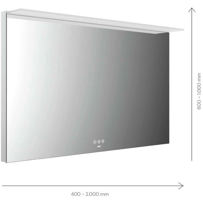 Emco Mi 200+ LED Illuminated Mirror 1000 x 900 mm with Acrylic Light Panel
