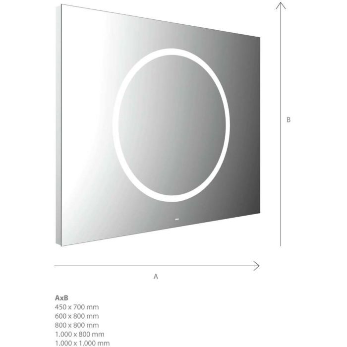 Miroir lumineux Emco Mi 240 LED 106060008000100 600 x 800 mm, avec une découpe lumineuse ronde