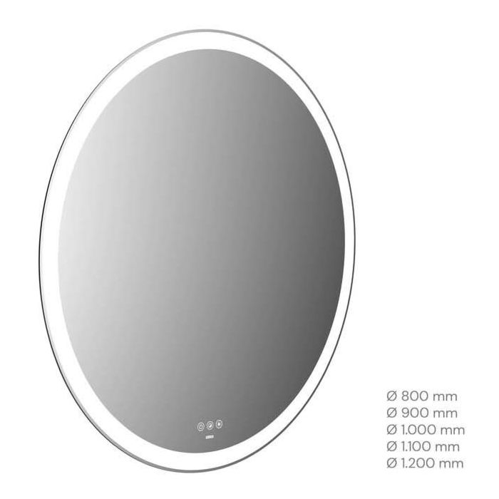 Miroir lumineux LED Emco 109100010000400 Ø 1000 mm, avec découpe lumineuse sur tout le pourtour