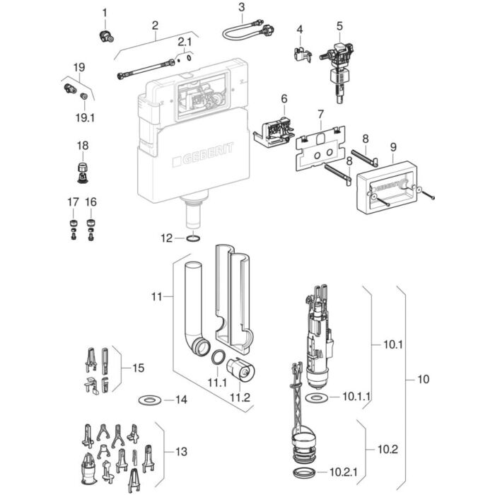 Geberit Delta Duofix inbouwreservoir UP100 basic 112x50cm - 0701174