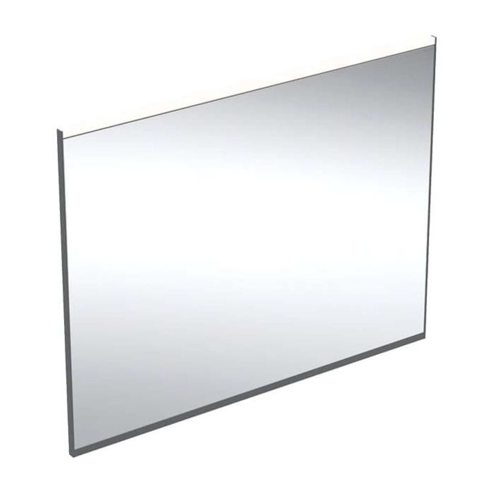Geberit Option Plus Miroir lumineux carré 502783141 90 x 70 cm, noir mat/aluminium anodisé, éclairage direct/indirect, chauffage du miroir, éclairage d'orientation