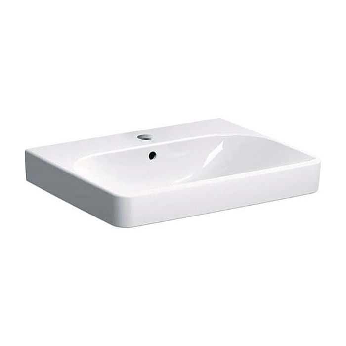 Geberit Smyle Square lavabo 500229018 60 x 48 cm, KeraTect/ blanc , avec trou pour robinetterie, avec trop-plein