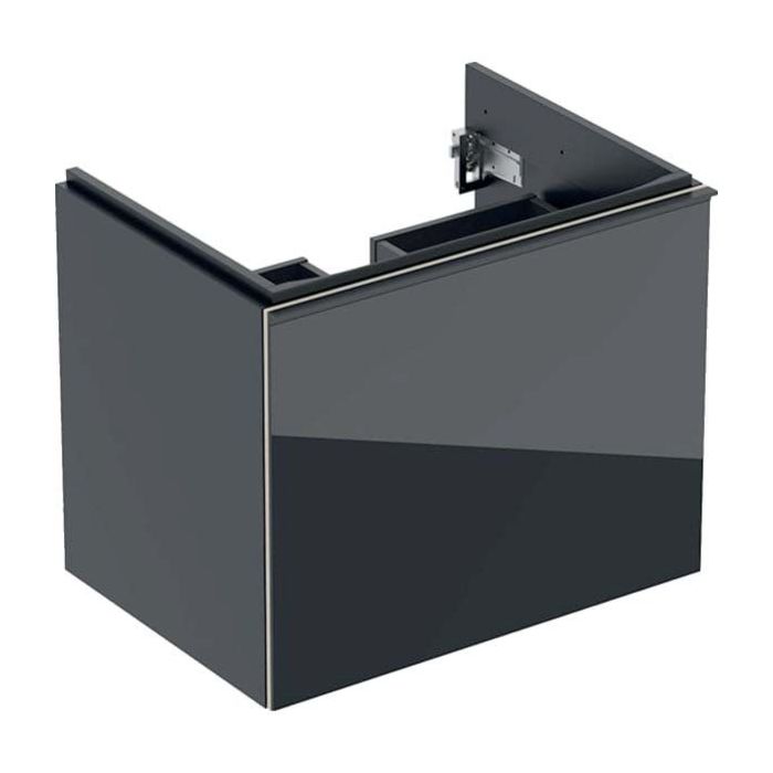 Geberit Acanto meuble sous-vasque 500610161 64x53,5x47,6 cm, verre noir - noir mat 2