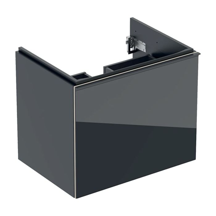 Geberit Acanto meuble sous-vasque 500610161 64x53,5x47,6 cm, verre noir - noir mat