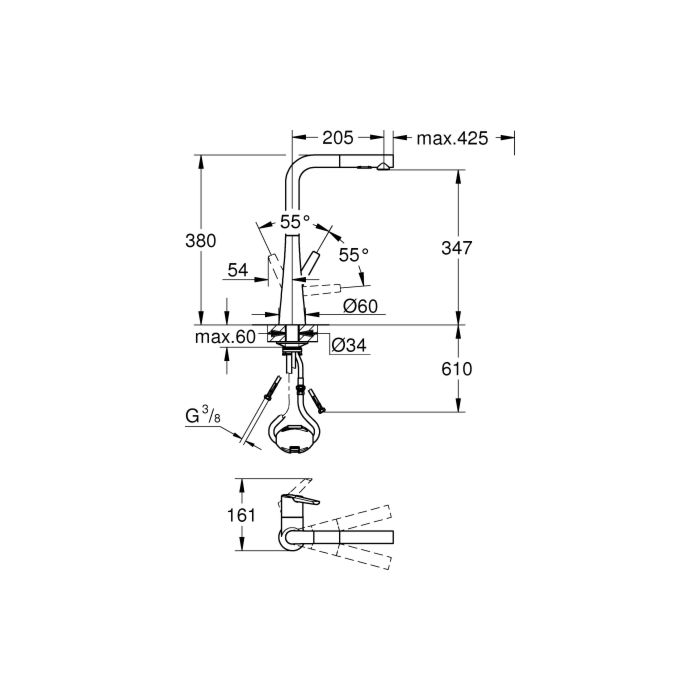 Grohe Zedra Grohe Zedra 32553002 chrome, pull-out dual shower head