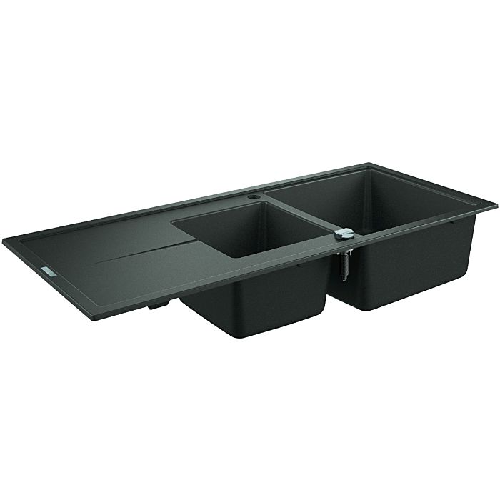 Grohe K400 évier intégré en composite 31642AP0 1000x500mm, 2000 , 5 bols avec égouttoir, granit noir