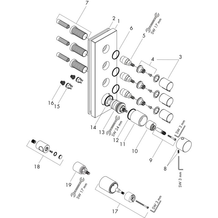 Axor ShowerCollection 10751000 Thermostatic module for concealed
