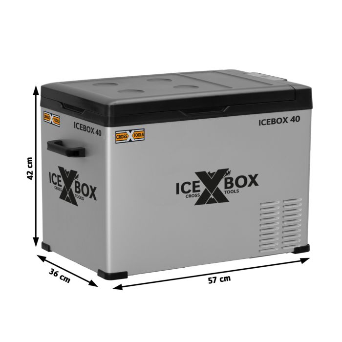 T.I.P. CROSS TOOLS Kühlbox 37 Liter - Kompressor-Gefrierbox, bis -20°C,  tragbar, App-Steuerung, ICEBOX 40, 68061