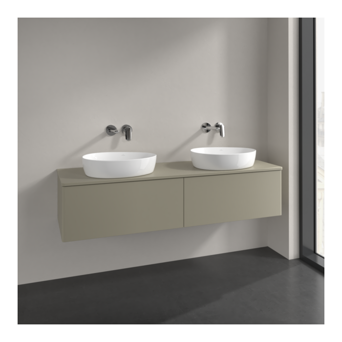 Villeroy und Boch Antao Waschtisch-Unterschrank K39010HK 160x36x50cm, Waschbeckenplattenfarbe Lack, stone grey matt lacquer