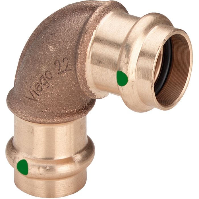 Viega 104818 22 mm, 90 °, bronze ou bronze au silicium, SC-Contur 2