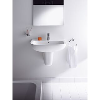 Duravit D-Code washbasin 231060000 60 x 46 cm, with overflow, 1 tap hole, white high gloss