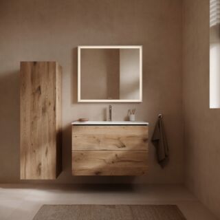 Duravit L-Cube vanity unit LC624105555 82 x 48.1 cm, oak marble finish, 2 drawers, wall-mounted