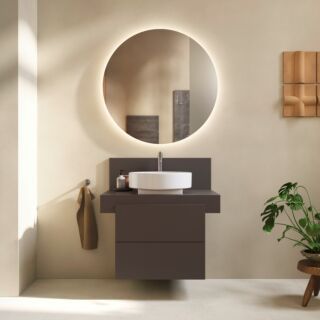 Duravit Balcoon Waschtisch-Unterschrank BA50120JGIG0000 wandh&auml;ngend, 60 x 57 x 53,4 cm, Schieferbraun strukturiert, 2 Schubk&auml;sten