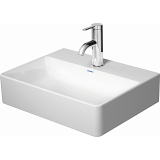 Lavabo mural Duravit DuraSquare 45 cm 0732450041  Blanc, DuraCeram&reg;, 450 x 350 mm, sans trop-plein, avec trou de robinetterie