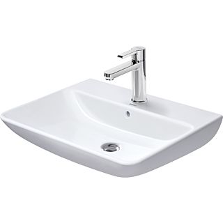 Duravit Me by Starck Waschtisch 233565AC00 65 x 49 cm, wei&szlig; seidenmatt, mit Hahnloch, &Uuml;berlauf, Hahnlochbank