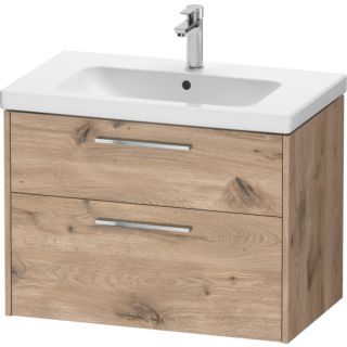 Duravit D-Code vanity unit DC4672010550000  oak marble, handle chrome, wall-mounted, 2 drawers, 784x555x460 mm