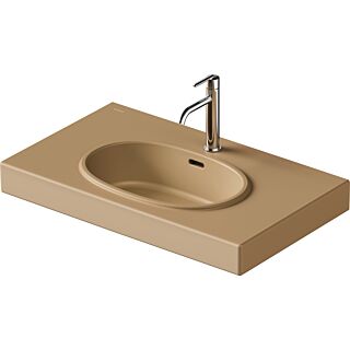 Duravit Balcoon Waschtisch 241280AM00 80 x 48 cm, Clay terra matt, mit Hahnloch, &Uuml;berlauf, Hahnlochbank