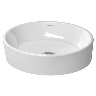 Duravit Starck 2 Aufsatz-Waschtisch 2321440000 43,5x39,5cm, geschliffen, ohne Hahnloch, &Uuml;berlauf, Hahnlochbank, wei&szlig;