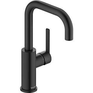 Duravit Balcoon Waschtischarmatur BA1100002046 FreshStart und MinusFlow, ohne Zugstange Ablaufgarnitur, schwarz matt