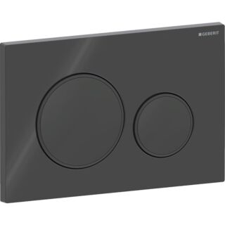Geberit Sigma 20 Round Bet&auml;tigungsplatte 115882DW1 Platte/Taste schwarz, Ring schwarz matt, f&uuml;r 2-Mengen-Sp&uuml;lung