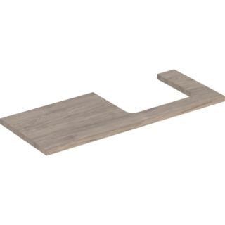 Geberit One Waschtisch-Platte 505325006 120 x 3 x 47 cm, Nussbaum hickory/Melamin Holzstruktur, Ausschnitt rechts