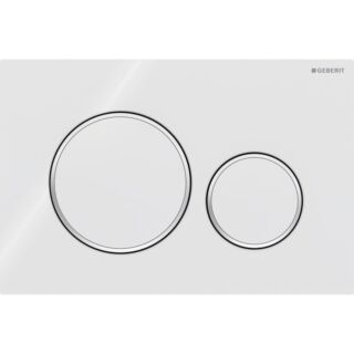 Geberit Sigma 20 Round Bet&auml;tigungsplatte 115882KJ1 wei&szlig; / hochglanz verchromt