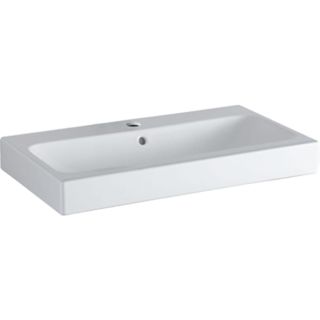 Geberit iCon Waschtisch 124075600 75 x 48,5 cm, wei&szlig; KeraTect, mit Hahnloch, mit &Uuml;berlauf