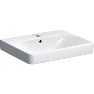 Geberit Smyle Square Waschtisch 500229011 weiss, 60x48cm, mit Hahnloch und &Uuml;berlauf
