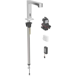 Geberit Brenta Infrarot-Waschtischarmatur 116194211 Standmontage, Batteriebetrieb, UP-Funktionsbox, hochglanz-verchromt, mit Mischer