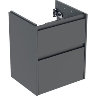 Geberit Renova Plan Waschtisch-Unterschrank 504025JK1 2 Schubladen, Korpus/Front lava / lackiert seidenmatt, Breite 50,4 cm