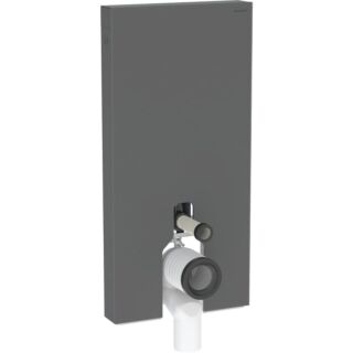 Geberit Monolith Stand-WC-Modul 131003CD5 Front schwarz, Seitenverkleidung schwarz / Aluminium geb&uuml;rstet, Stand-WC, 101cm