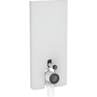 Module WC sur pied Geberit Monolith Plus 131233TD7, fa&ccedil;ade blanche, panneaux lat&eacute;raux en aluminium bross&eacute;, hauteur d'installation 114 cm