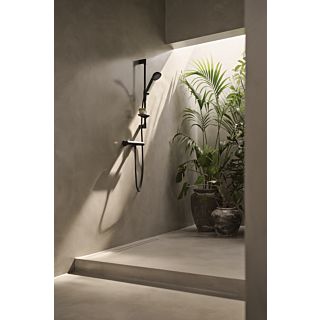 Hansa HANSAPRISMA Duschsystem 4813043133 mit Thermostat, Wandmontage, 970 mm, schwarz matt