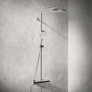 Hansa HANSAVIVA Duschsystem 65159201 Regenbrause, Thermostat, Wandmontage, chrom