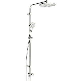 Hansa Hansaviva syst&egrave;me de douche 44180300 ensemble de douche &agrave; barre murale, longueur totale 120,2 cm, montage mural, chrom&eacute;