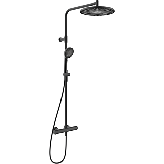 Hansa AURELIA Colonne de douche thermostatique 4719910333 pommeau de douche effet pluie, mural, 3 jets, rond, noir mat