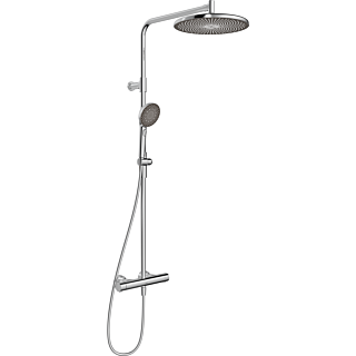 Hansa AURELIA Colonne de douche thermostatique 47199103 pommeau de douche effet pluie, mural, 3 jets, rond, chrom&eacute;